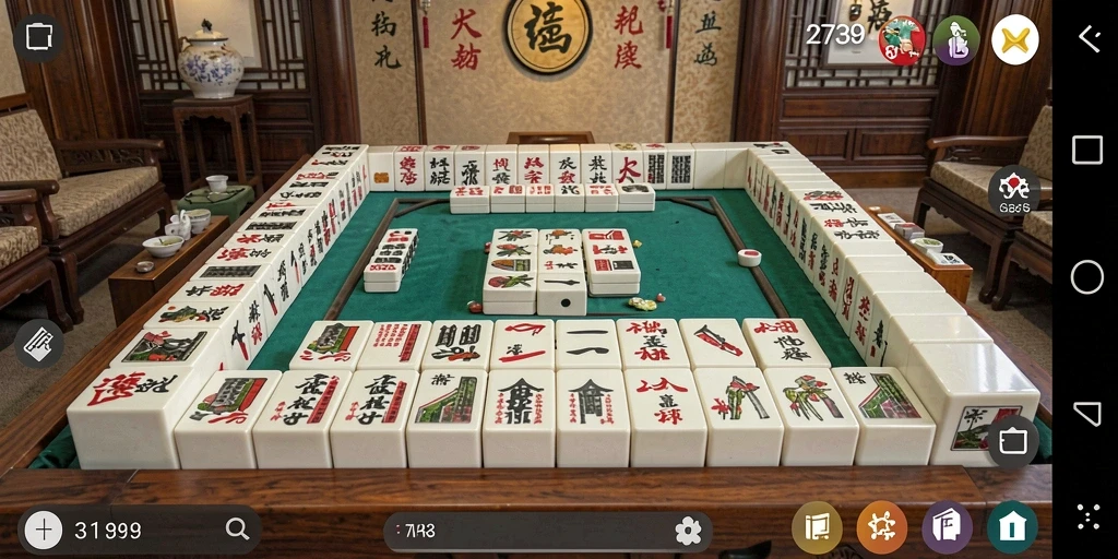 Tangkapan layar 2739 yang menunjukkan gameplay Mahjong yang mengasyikkan.