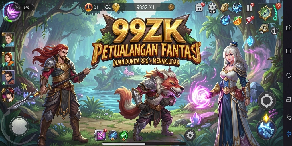 Tampilan keren dari gameplay RPG 99ZK yang menarik perhatian.