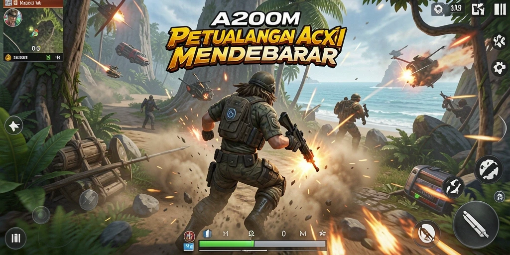 Tampilan gameplay mendebarkan A200M dengan aksi seru dan grafis menawan.