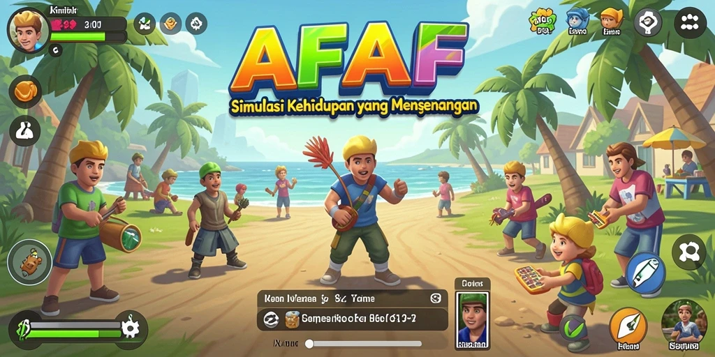 Tangkapan layar utama menampilkan gameplay interaktif AFAF.
