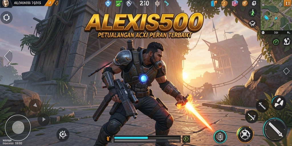 Tampilan aksi seru dalam ALEXIS500 dengan pertarungan karakter yang dinamis.