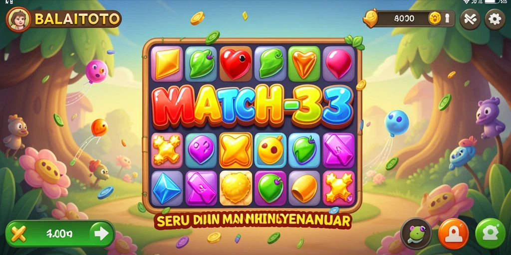 Tampilan gameplay menarik dari permainan Match-3 BALAITOTO.