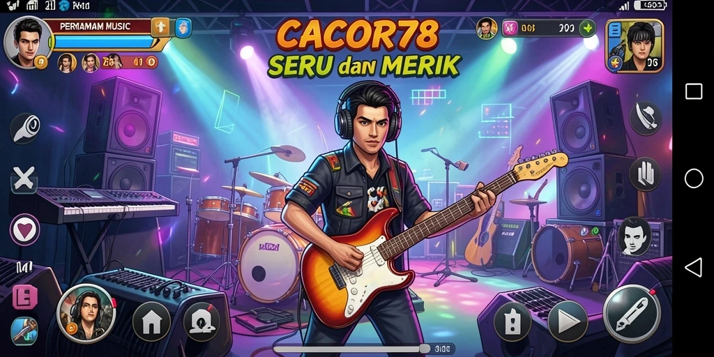 Screenshot gameplay CACOR78 menampilkan aksi seru dalam permainan musik.