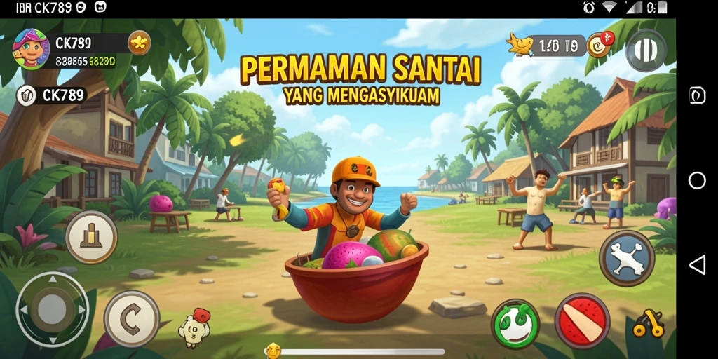 Tampilan gameplay CK789 yang ceria dan menarik.