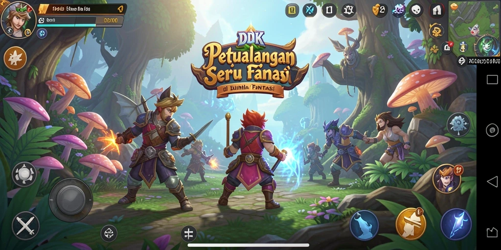 Tampilan gameplay seru DKK dengan karakter dan pertarungan mendebarkan.