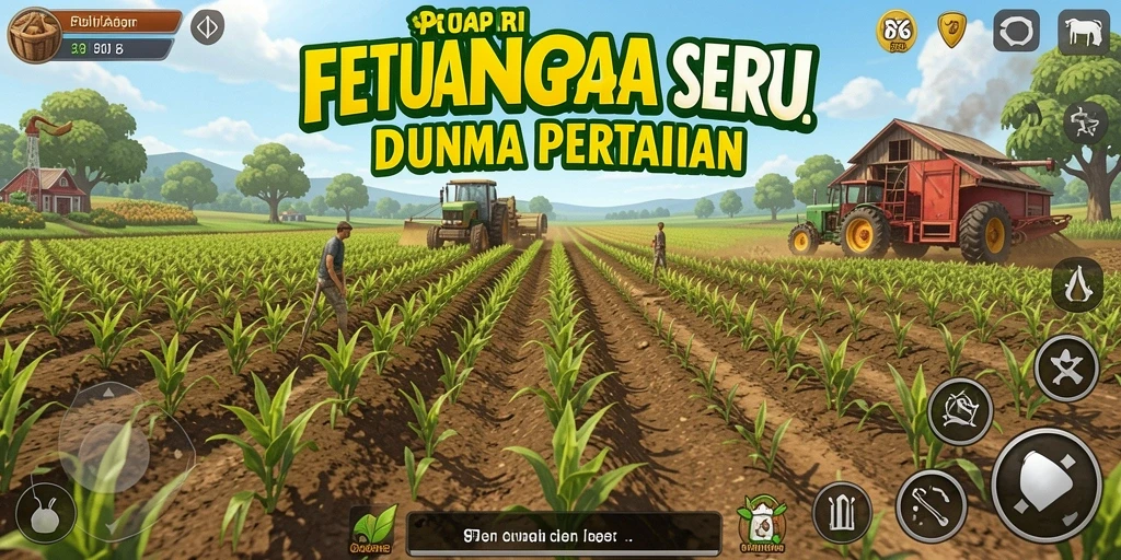 Tampilan menarik dari gameplay <strong>FUNPARI</strong> di dunia pertanian yang penuh warna.