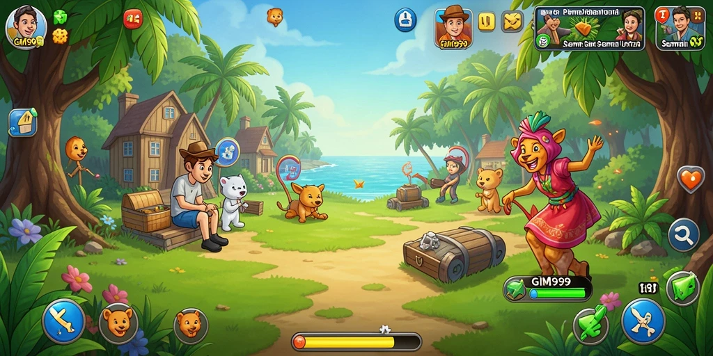 Tangkapan layar GIM999 menampilkan gameplay mengasyikkan dan warna-warni.