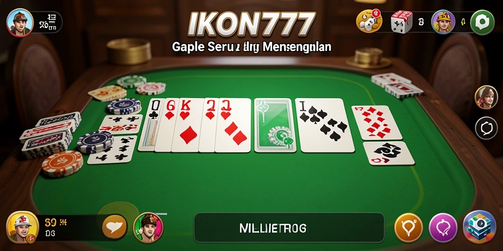 Menampilkan momen seru dalam permainan Gaple IKON777.