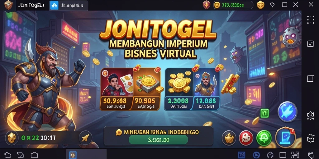 Gameplay JONITOGEL menampilkan pengalaman membangun bisnis yang seru dan interaktif.
