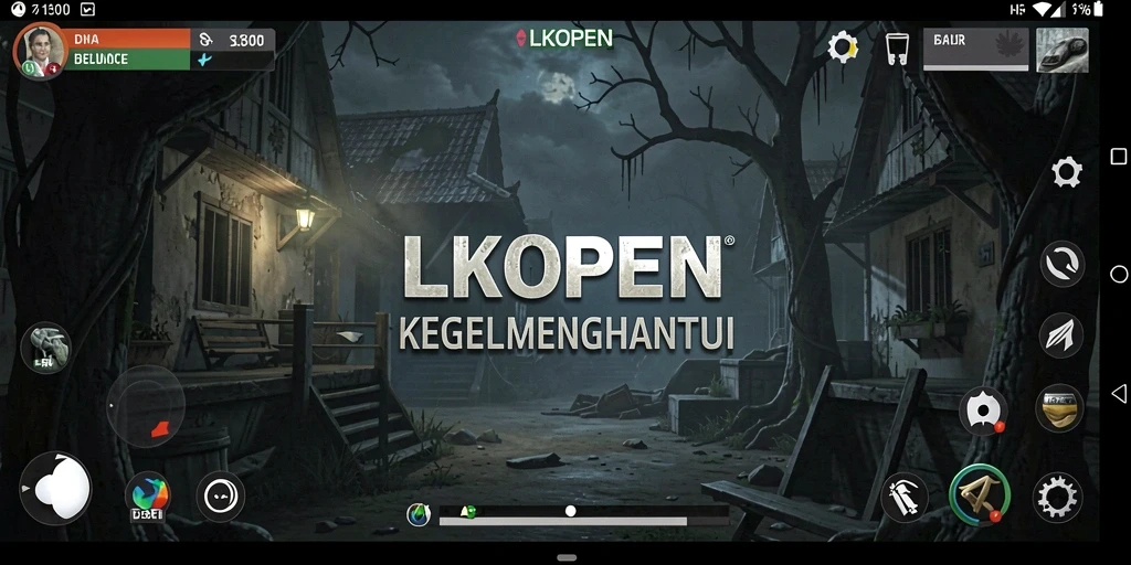 Tampilan gameplay LKOPEN yang mencekam dan menyeramkan.