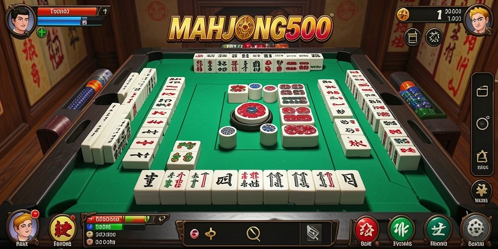 Gameplay MAHJONG500 yang seru dan kompetitif dalam dunia Tycoon.