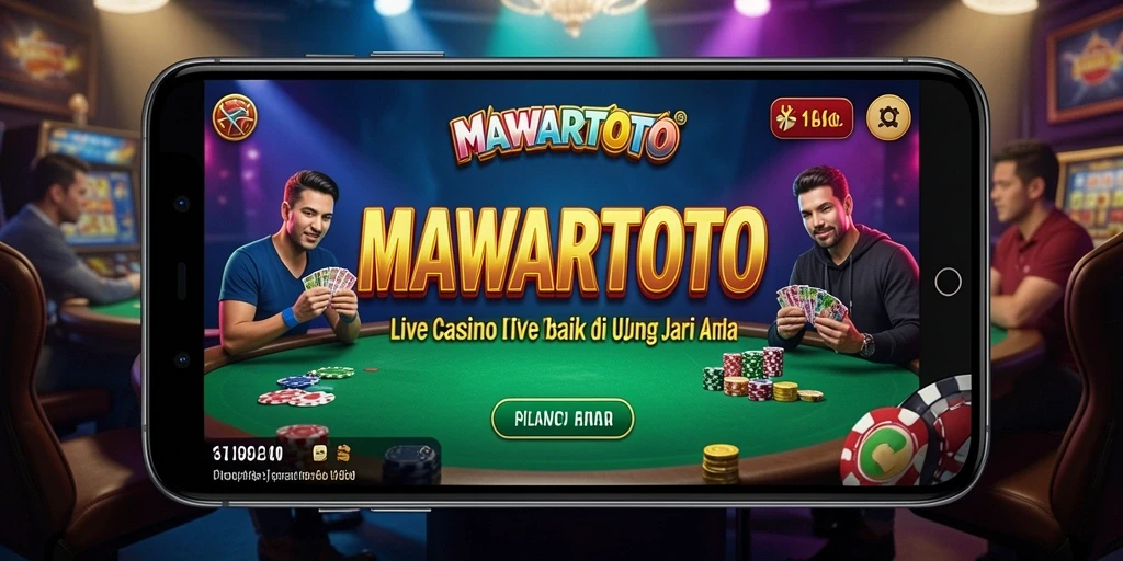 Tampilan gameplay <strong>MAWARTOTO</strong> yang menarik dengan dealer langsung dan suasana kasino.