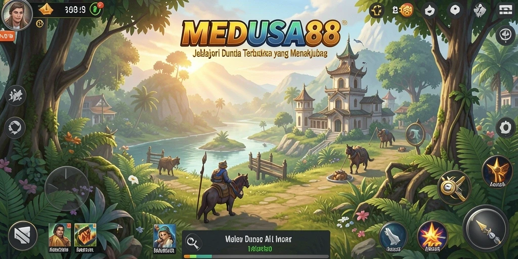 Gambaran gameplay <strong>MEDUSA88</strong> yang memukau dan dinamis dalam dunia terbuka.