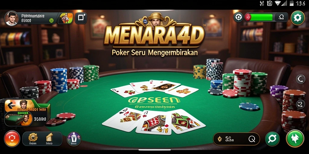 Tampilan gameplay Poker yang memukau dan interaktif.