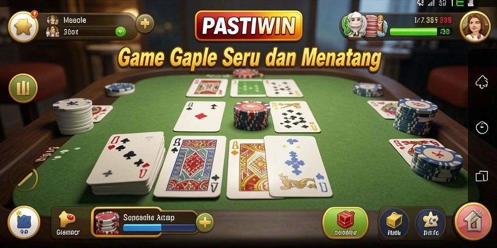 Screenshot PASTIWIN menampilkan gameplay seru Gaple.