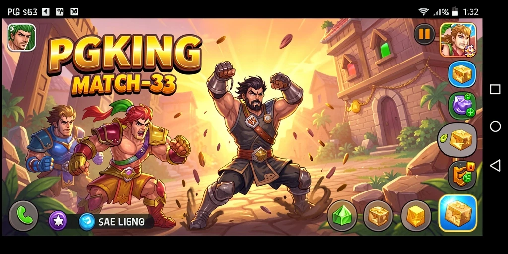 Screenshot gameplay PGKING dengan kombinasi warna-warni dan tantangan seru.