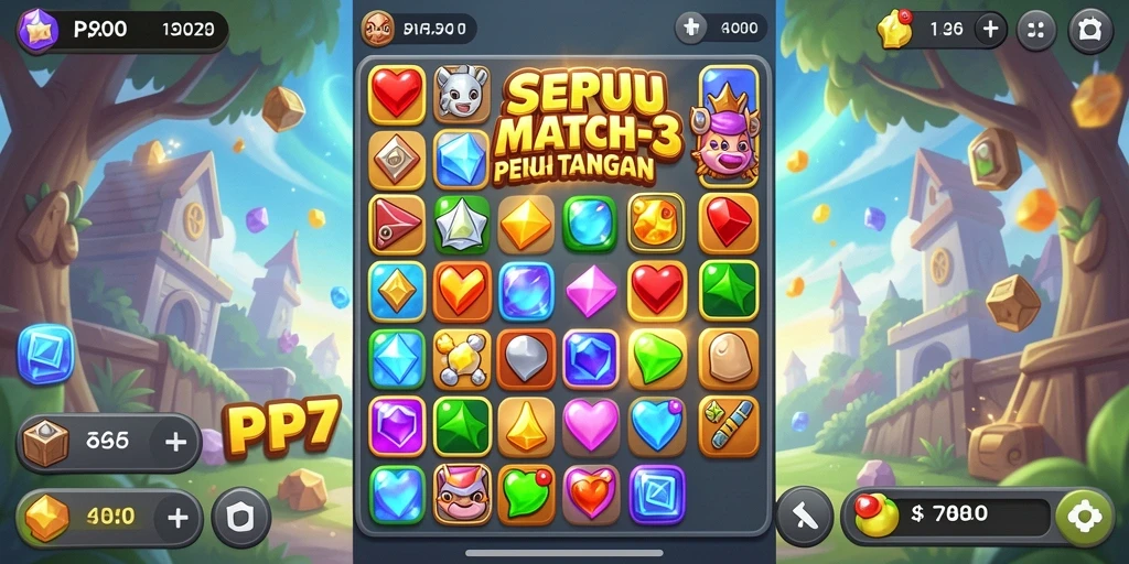 Tampilan permainan PP7 yang penuh warna dan seru.