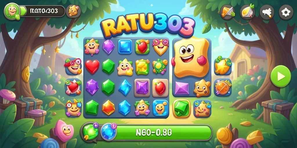 Tampilan gameplay seru RATU303 yang penuh warna.