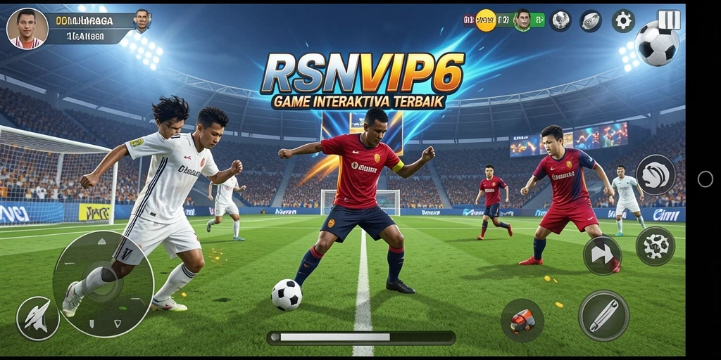 Tampilan utama RSNVIP6 menampilkan aksi seru dalam olahraga.