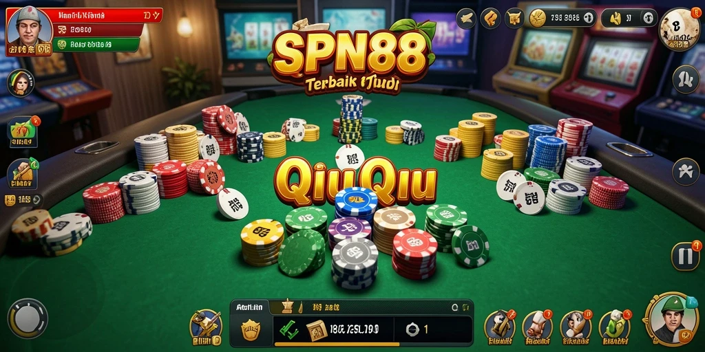 Tampilan menarik dari gameplay QiuQiu di SPN88.