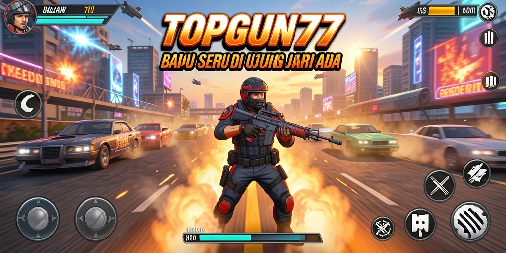 Gameplay balapan seru dan mendebarkan di TOPGUN77.