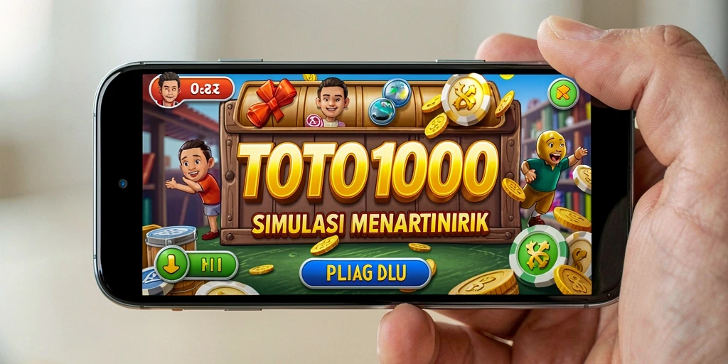 Tangkapan layar gameplay TOTO1000 menunjukkan momen seru dalam simulasi.