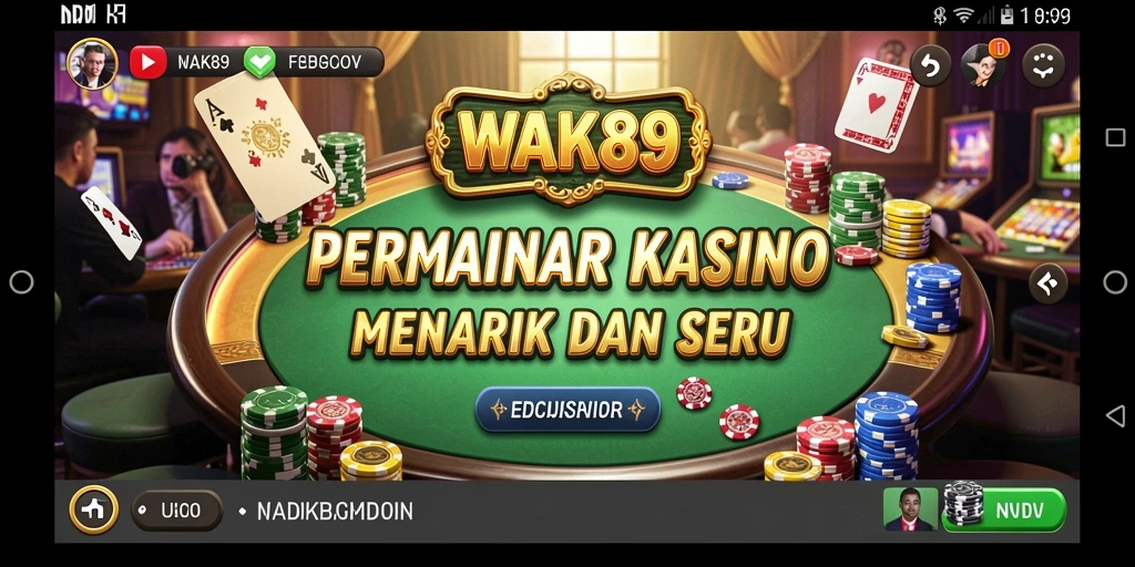 Menampilkan gameplay menarik dari WAK89 dengan suasana kasino yang hidup.