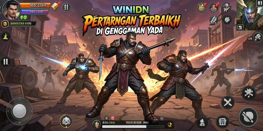 Tangkapan layar gameplay WINIDN menunjukkan aksi pertarungan yang mendebarkan.